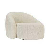 Coppa fauteuil en tissu bouclé beige avoine asymétrique