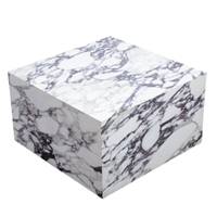 Coppa table basse cube effet marbre brillant