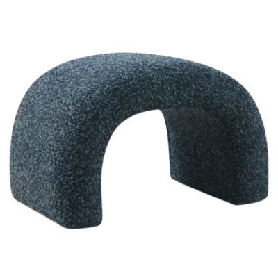 Ricoti pouf en tissu bleu forme arche
