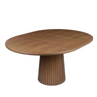 Montana table à manger ronde extensible effet bois de noyer 4-6 personnes