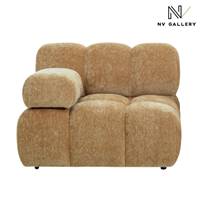 Bianca module fauteuil accoudoir interchangeable en tissu camel crêpe