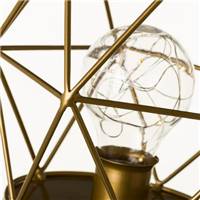 Cage lampe de chevet en métal doré ajouré
