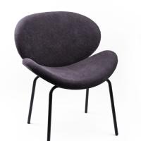Cozy fauteuil en velours côtelé gris fusain