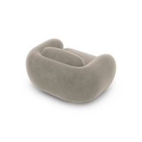 Bulane fauteuil en velours beige foncé