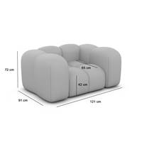Cotton fauteuil 1 place en velours beige foncé