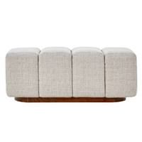 Bobby banc en tissu tweed beige toffee / gris clair