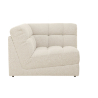 Martina module d'angle en tissu bouclé blanc avoine