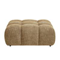 Bianca pouf modulable rectangulaire en tissu tweed marron caramel