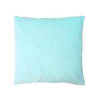 Gypset coussin 50x50 en coton bi-phase turquoise/lin clair