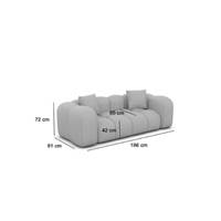 Cotton canapé 2 places en tissu bouclé blanc