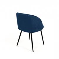 Arabelle chaise en velours bleu canard dossier arrondi