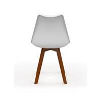 Jenna chaise scandinave blanche bois de hêtre foncé