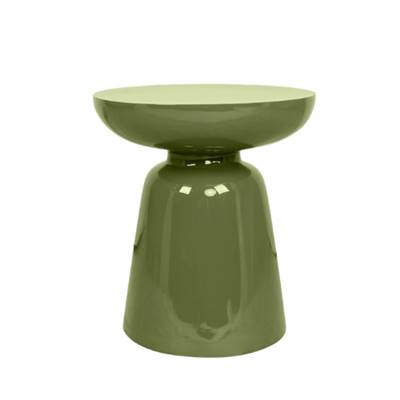 Lanister table d'appoint fibre de verre kaki glossy H44cm