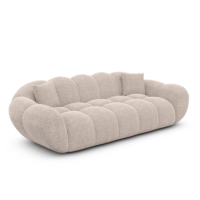 Sigono canapé 3 places en tissu texturé beige