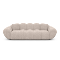 Sigono canapé 3 places en tissu texturé beige