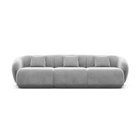 Taigano canapé 3 places en velours gris clair