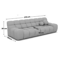 Boon canapé 4 places en tissu texturé gris anthracite