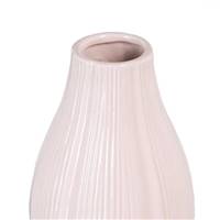Alice vase rose en céramique strié H20.5cm M