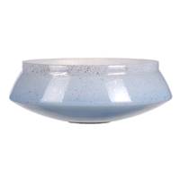 Bola centre de table en verre bleu moucheté argenté