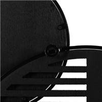 Aenor décoration murale miroir rond bois naturel et noir