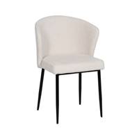 Bardo chaise dossier incurvé en tissu blanc