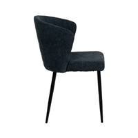 Bardo chaise dossier incurvé en tissu bleu