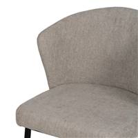 Bardo chaise dossier incurvé en tissu gris clair