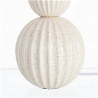 Oliag lampe de table 3 formes style champignon beige et abat-jour éventail H42cm