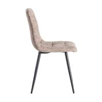 Mantis chaise matelassée marbrée en tissu vieux taupe pieds métal