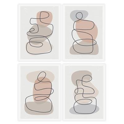 Lot de 4 tableaux en toile avec photo impression