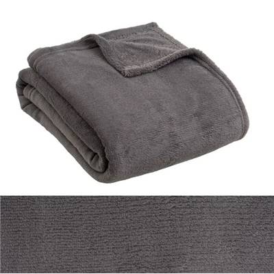 Corail plaid en polyester gris foncé 130x160