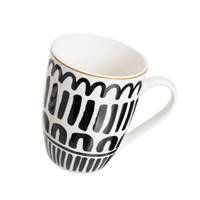 Solina mug noir et blanc motifs arches