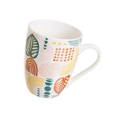 Tropic mug motifs feuilles et ronds