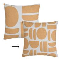 Jack coussin en polycoton jaune sable petites formes 45x45