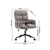 Aimé chaise de bureau en tissu sable rembourré réglable à roulettes