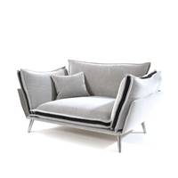 Laura fauteuil en velours sable et noir pieds argentés