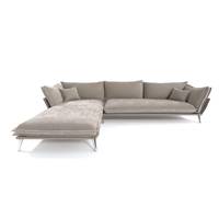 Laura canapé d'angle gauche en velours beige foncé