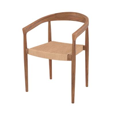 Breda chaise en cordage tressé et bois de teck