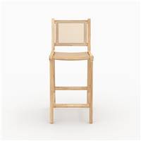 Spike chaise de bar en teck et cannage rotin H66