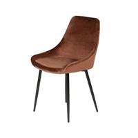 Bari chaise en velours marron