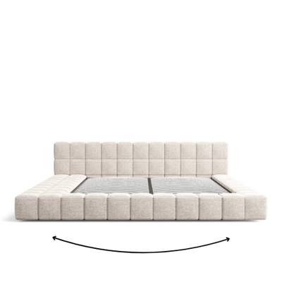 Acaps lit 180x200 avec coffre de rangement modulable tissu texturé beige
