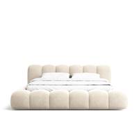 Cotton lit 180x200 avec rangement en tissu velours crème