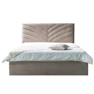 Palmier lit-coffre 160x200 en velours beige