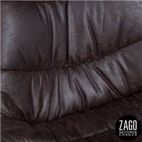 Billy chaise imitation cuir marron pieds gris