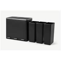 Colter poubelle tri sélectif 3 bacs noir