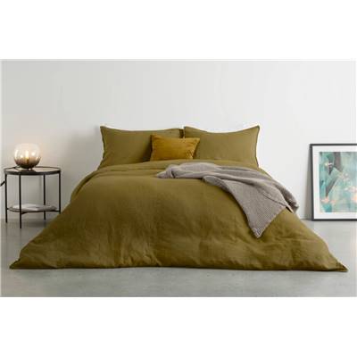 Brisa linge de lit vert olive, 155x220