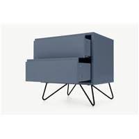 Elona table de chevet couleur bleu ardoise et noir