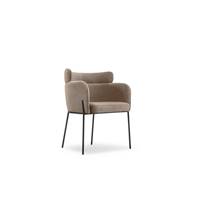 Baita chaise velours gris taupe et pieds métal noir