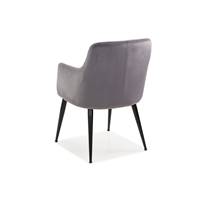 Dakota fauteuil en velours et en métal gris anthracite