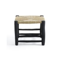 Hali tabouret tressé en bois noir